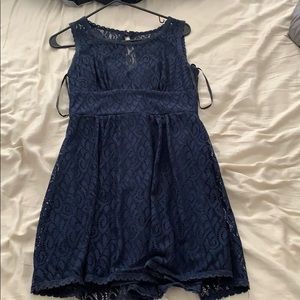 Knee/thigh high navy blue dress